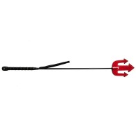 Rouge Leather Devil Riding Crop Red