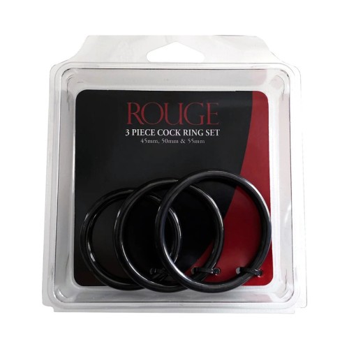 Conjunto de Cock Rings de Acero Inoxidable Rouge - 3 Tamaños