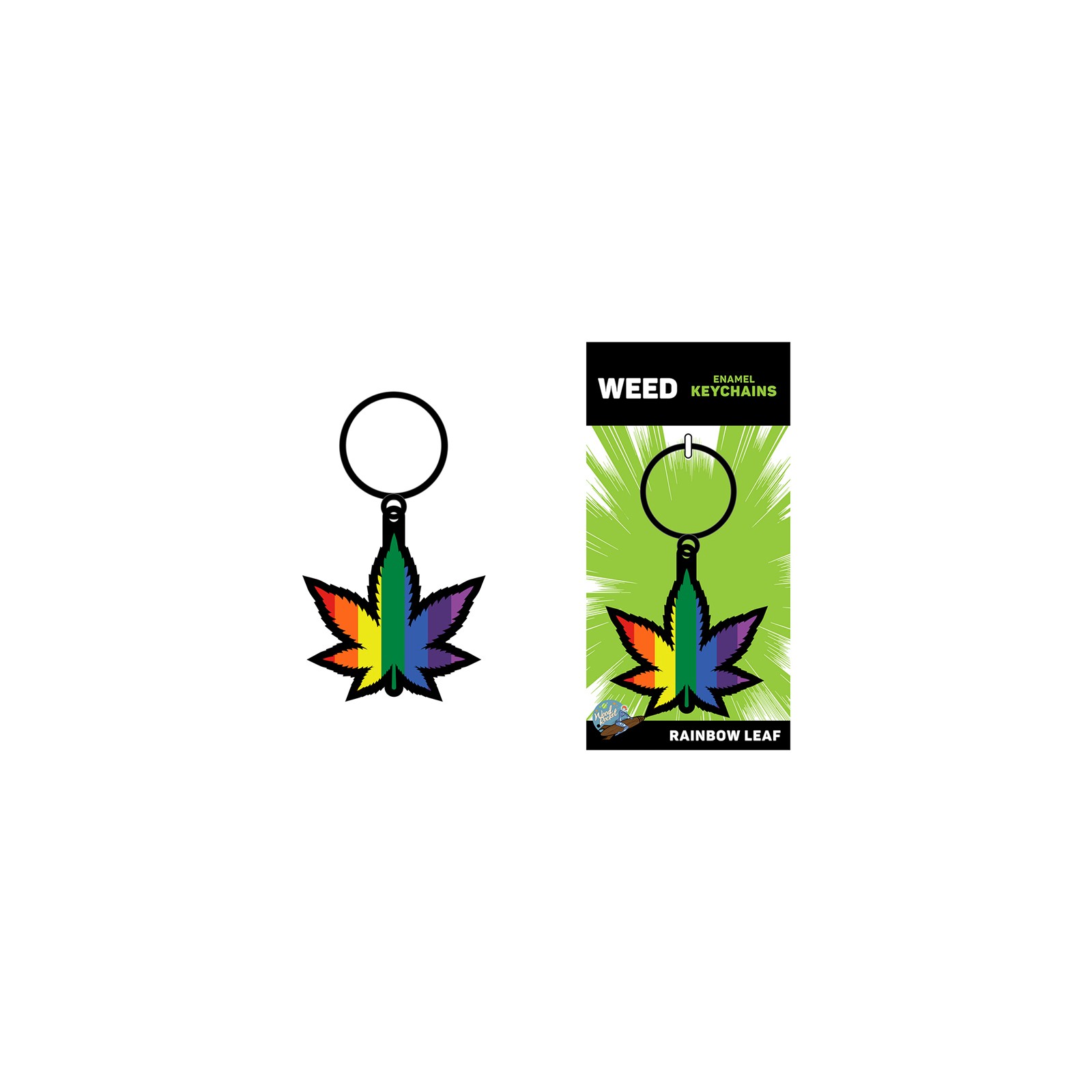 Rainbow Weed Keychain Leaf