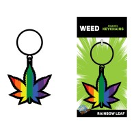 Rainbow Weed Keychain Leaf