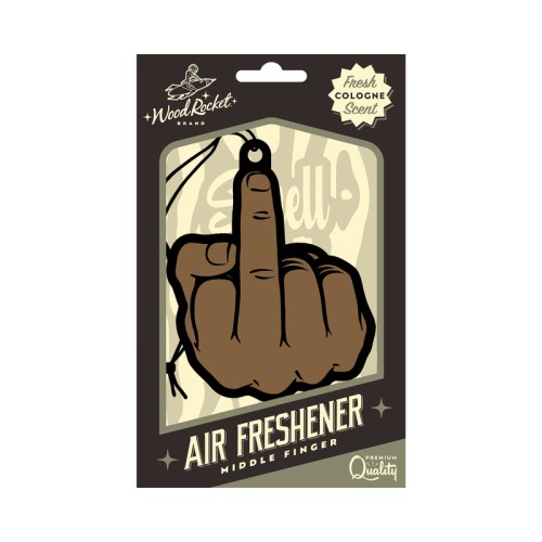 Wood Rocket Middle Finger Air Freshener