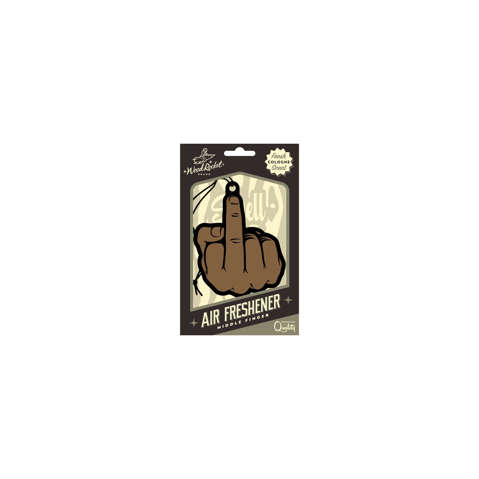 Wood Rocket Middle Finger Air Freshener