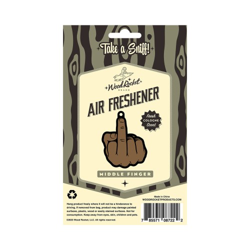 Wood Rocket Middle Finger Air Freshener