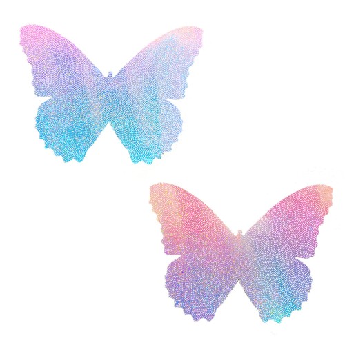 Neva Nude Butterfly Pasties - Iridescent Blue and Pink