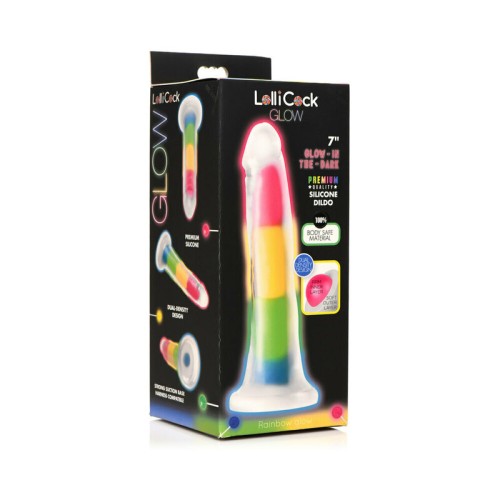 Lollicock Dildo de Silicona de 7 Pulgadas Arcoíris - Placer Vibrante