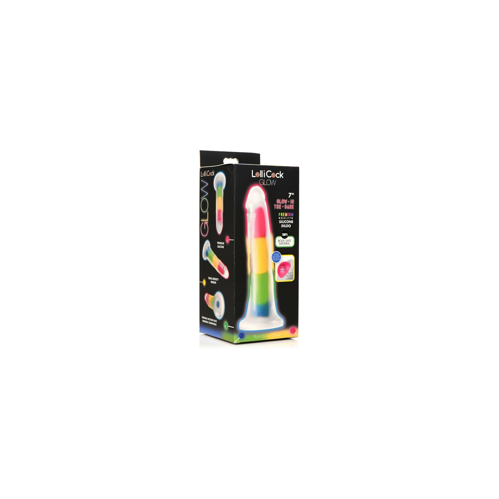 Lollicock Dildo de Silicona de 7 Pulgadas Arcoíris - Placer Vibrante