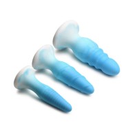 Juego de Plug Anal de Silicona Simplemente Dulce Azul