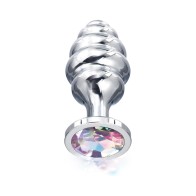 Nixie Ribbed Metal Butt Plug Small