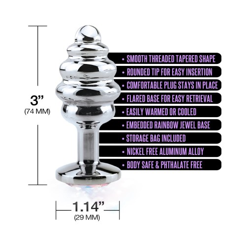 Nixie Ribbed Metal Butt Plug Small