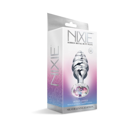 Nixie Medium Ribbed Metal Butt Plug