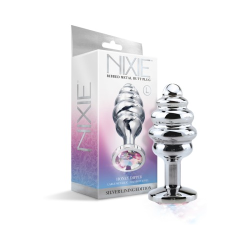 Nixie Large Ribbed Butt Plug - Honey Dipper Design