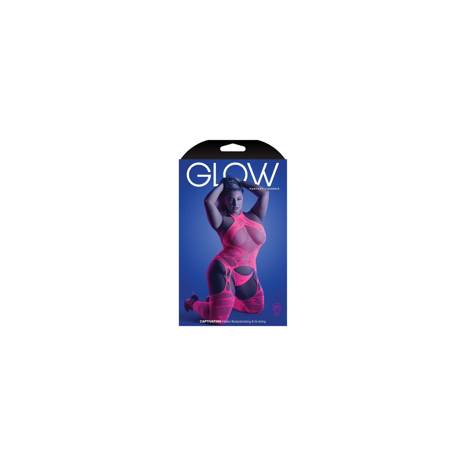 Fantasy Lingerie Glow Captivating Bodystocking Neon Pink