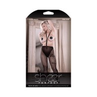 Fantasy Lingerie Sheer Truth Or Dare Stockings Set