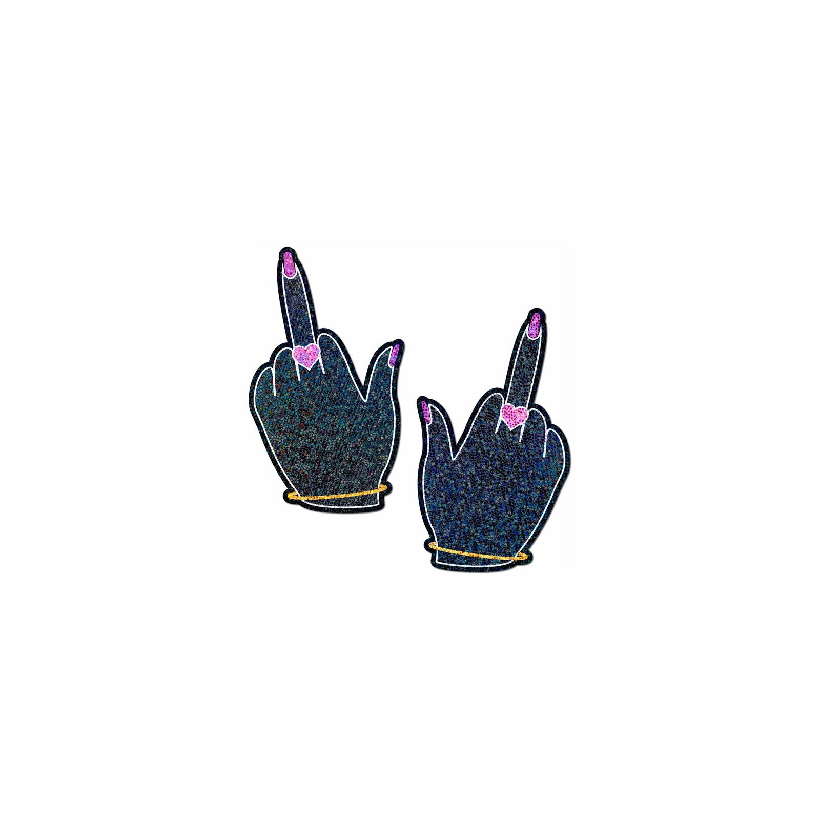 Glittering Middle Finger Pasties for Bold Revelations