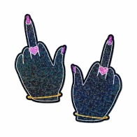 Glittering Middle Finger Pasties for Bold Revelations