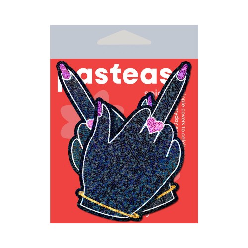 Glittering Middle Finger Pasties for Bold Revelations