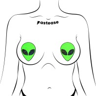 Pastease Glow-in-the-Dark Glitter Alien Pasties Green