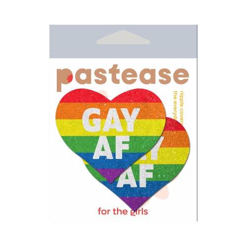 Pastease Glitter Gay AF Heart Pasties for Fun