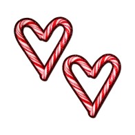 Pastease Peek-A-Boob Candy Cane Heart Pasties