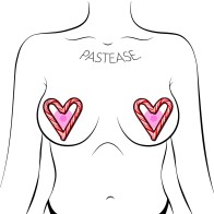 Pastease Peek-A-Boob Candy Cane Heart Pasties