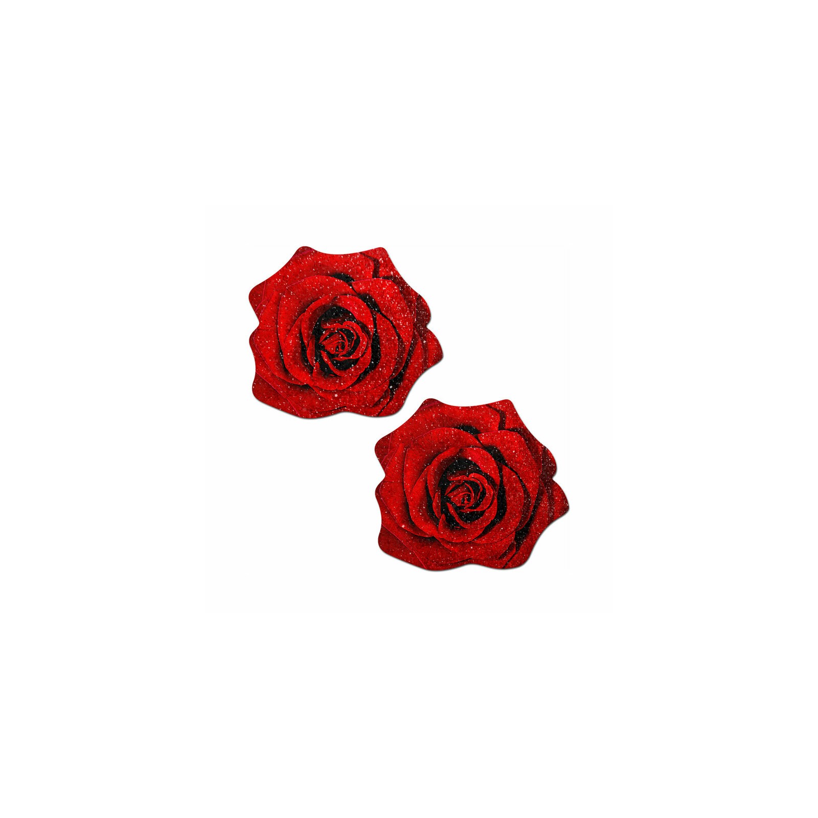 Pastease Red Glitter Rose Nipple Covers