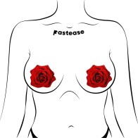 Pastease Red Glitter Rose Nipple Covers