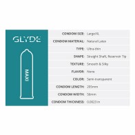 Glyde Maxi Latex Condoms for Extra Comfort and Sensation