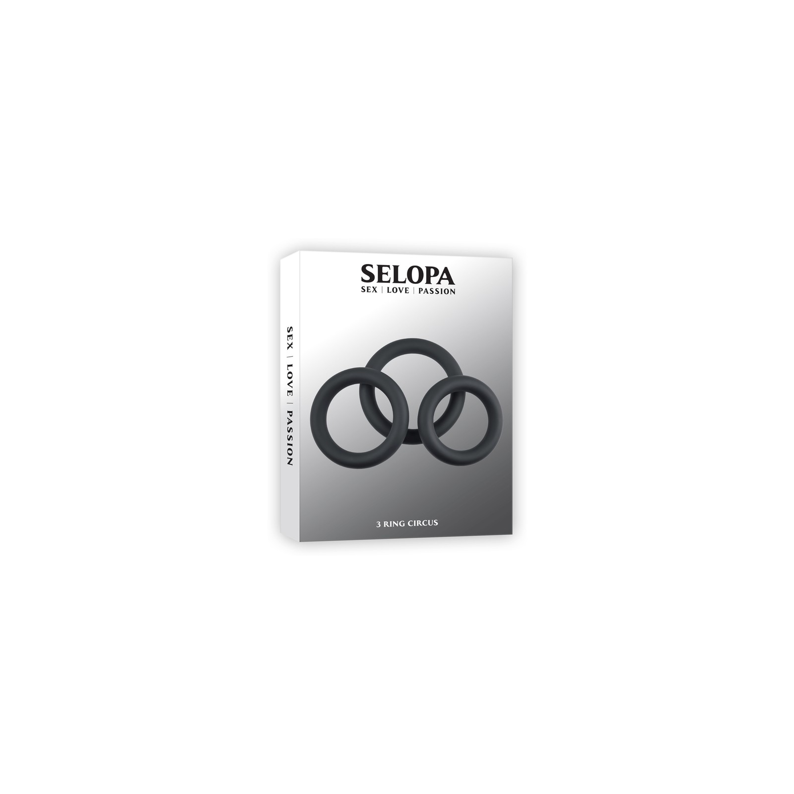 Selopa 3 Ring Circus Cock Ring Set Silicone Black