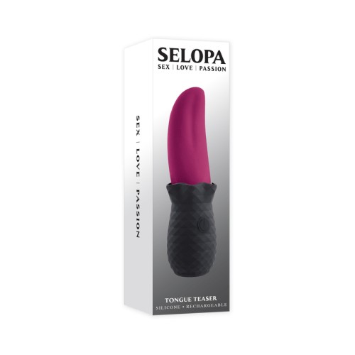 Vibrador Selopa Tongue Teaser Recargable de Silicona Rosa Negra