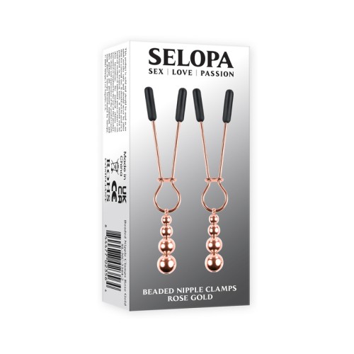 Rose Gold Beaded Nipple Clamps - Heightened Sensation