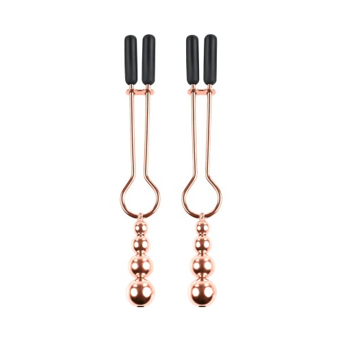 Rose Gold Beaded Nipple Clamps - Heightened Sensation