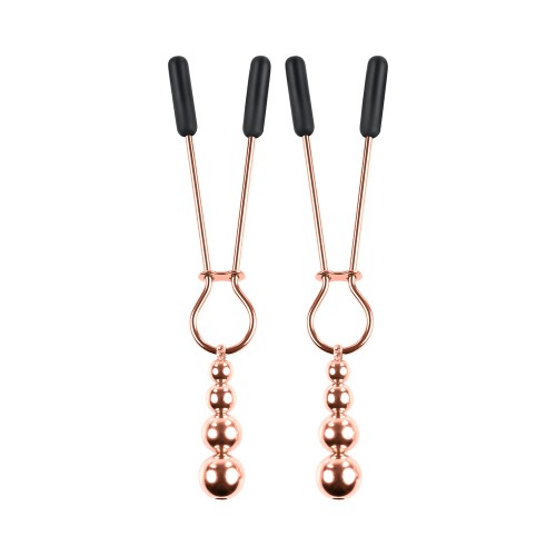 Rose Gold Beaded Nipple Clamps - Heightened Sensation