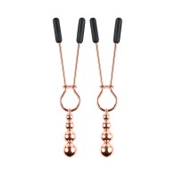 Rose Gold Beaded Nipple Clamps - Heightened Sensation