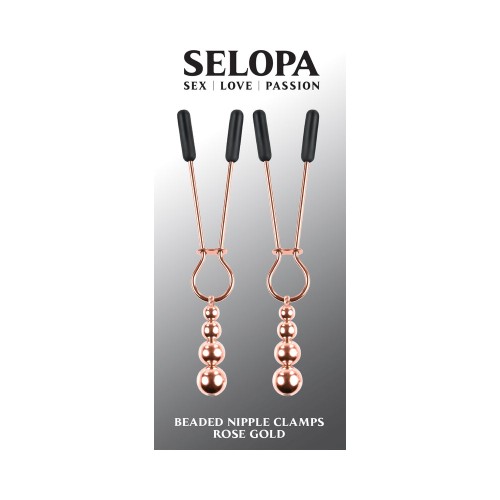 Rose Gold Beaded Nipple Clamps - Heightened Sensation