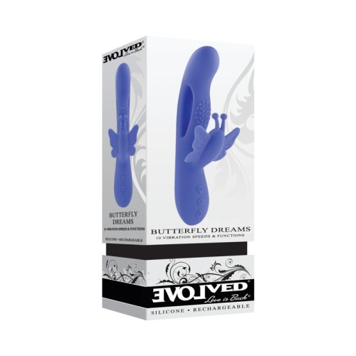 Vibrador Dual Estimulador Mariposa de Sueños en Azul