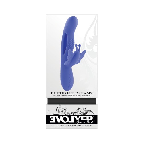 Evolved Butterfly Dreams Dual Stim Vibe in Blue