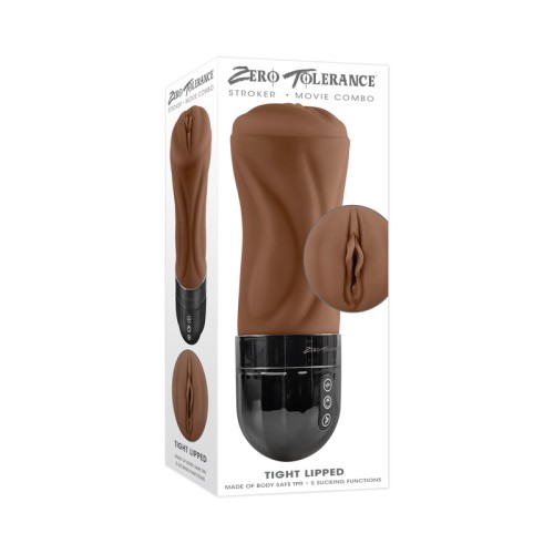 Zero Tolerance Tight Lipped Stroker with Suction Dark - Dual Action Pleasure