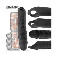 OxBalls Snake Fundas para Pene Profundas Black Ice