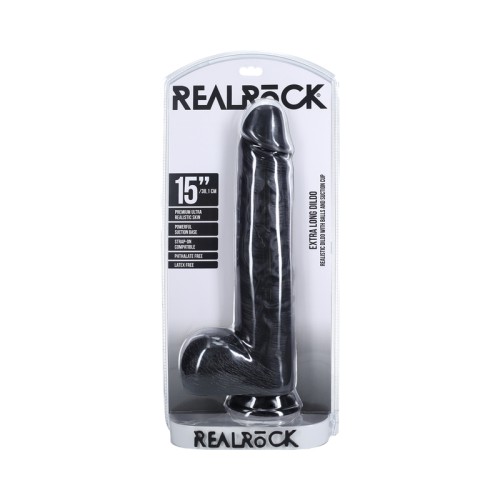 Dildo RealRock Extra Largo de 15 in. con Testículos