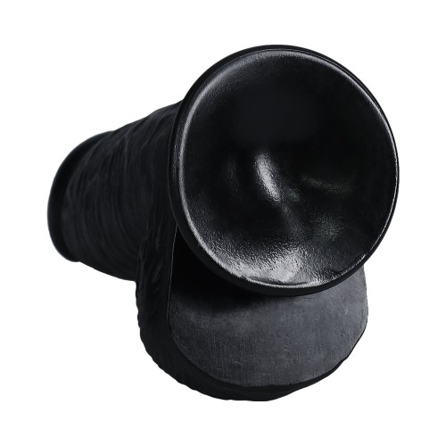 Dildo RealRock Extra Grueso 8 in. con Huevos Negro