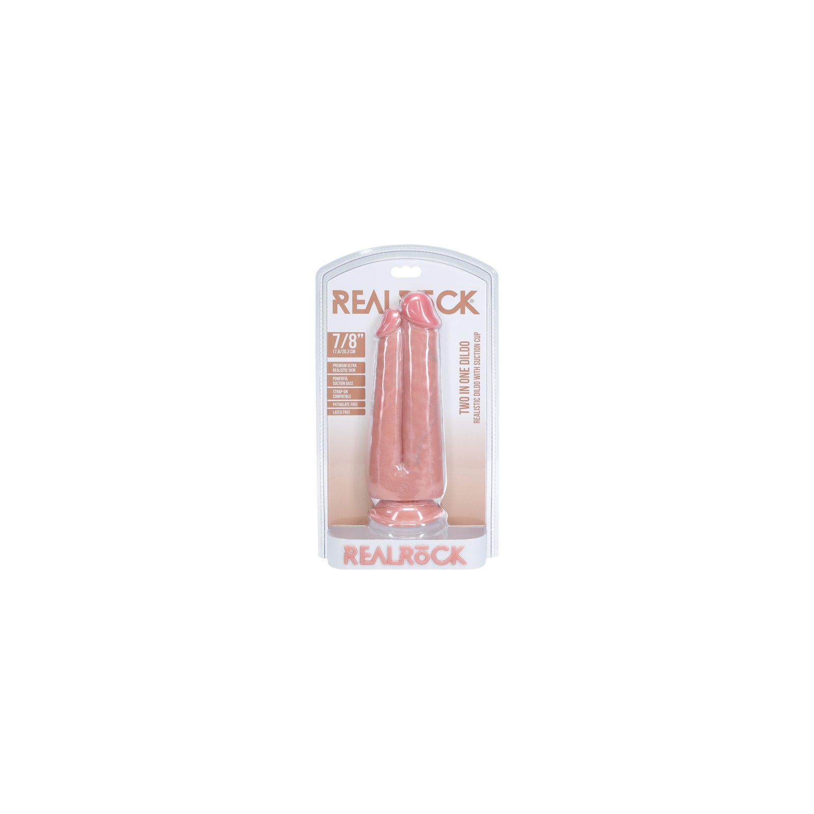 Dildo Doble Uso RealRock 7 in Beige