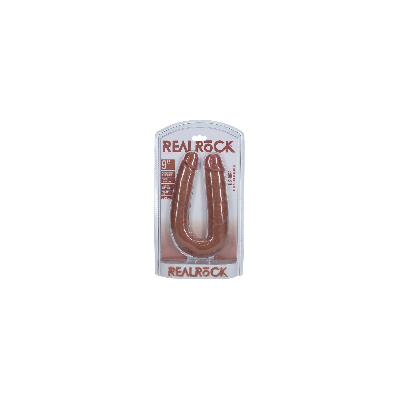 Dildo Doble en Forma de U RealRock de 9 in. Beige