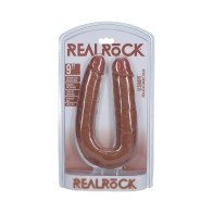 Dildo Doble en Forma de U RealRock de 9 in. Beige