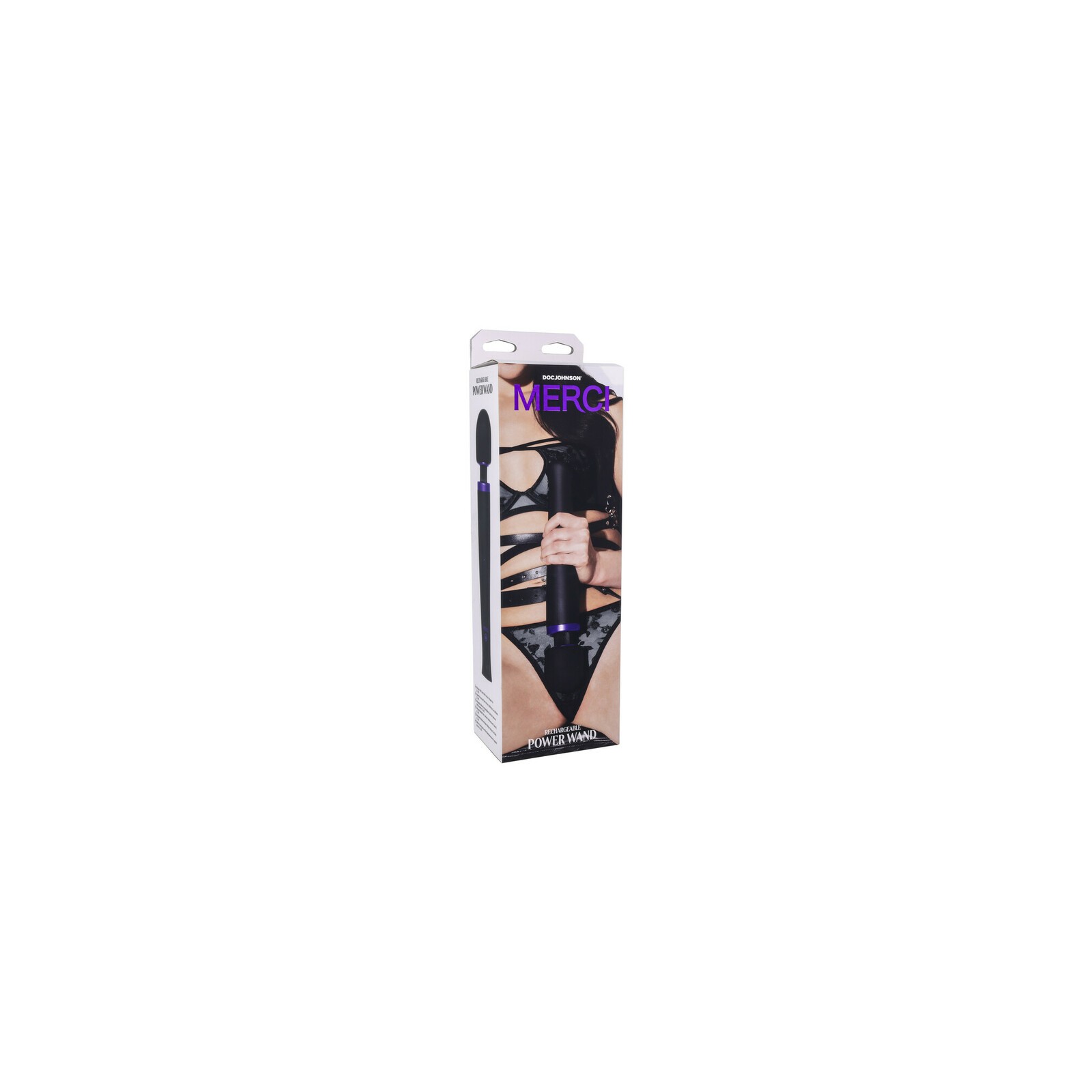 Masajeador Silicona Recargable Merci Power Wand Negro Violeta