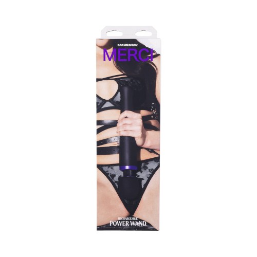 Masajeador Silicona Recargable Merci Power Wand Negro Violeta