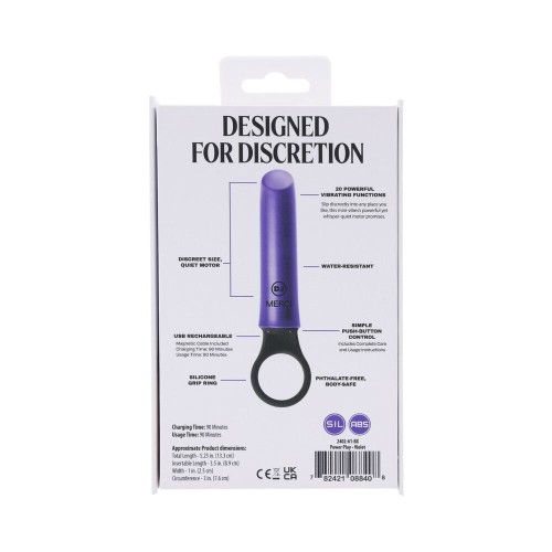 Merci Power Play Rechargeable Silicone Grip Ring Violet