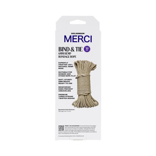 Merci Bind & Tie Hemp Bondage Rope 50 ft Natural