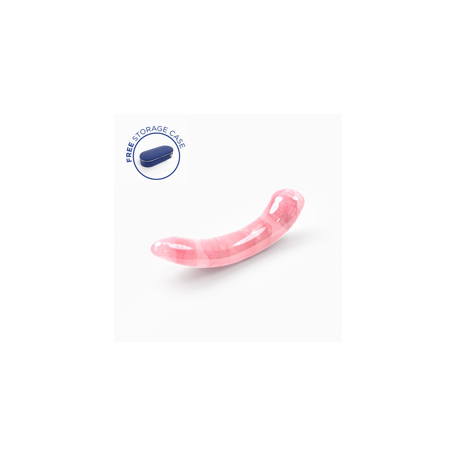 Dildo de Cristal Cuarzo Rosa Biird Pixii