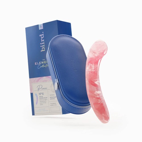 Dildo de Cristal Cuarzo Rosa Biird Pixii