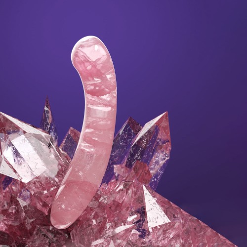 Dildo de Cristal Cuarzo Rosa Biird Pixii